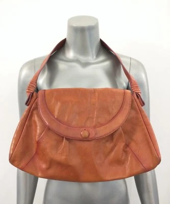 SIGRID OLSEN Two Tone Red Brown Fade Burst Leather Shoulder Handbag Purse Medium - Image 1 of 4