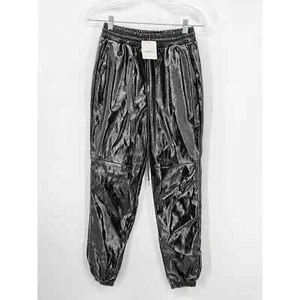 Pantalones de chándal Forever21 aspecto de cuero húmedo negros XS NUEVOS CON ETIQUETAS - Imagen 1 de 5