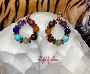 Chakra Ohrringe, Heil Ohrringe, Meditation Ohrringe, Chakra Schmuck Handarbeit - Bild 1 von 6