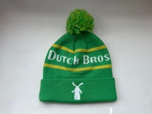 DUTCH BROS KNIT HAT Winter Beanie Hat Pom RARE EUC - Picture 1 of 3