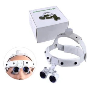 Dental ENT 3.5X-420mm Magnifying Loupe Leather Comfortable Headband DY-108 White - Picture 1 of 16
