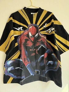 NWT! Made By Vigil Spider-Man T-Shirt Black Heavy Cotton Short Sleeve Sz: L - Picture 1 of 16