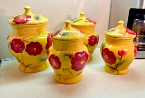 Juego completo de 4 piezas de latas de cerámica brillantes y coloridos de Casa Vero - Imagen 1 de 6
