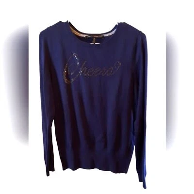 Suéter Casa Blanca Mercado Negro Mujer Pequeño Azul Marino ¡Saludos! Casual de vacaciones Foto 1 de 4