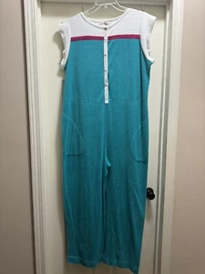 Vintage 70’s Shadowline Terrycloth Lounge House Patio Long Overall Swim Cover LARGE - Bild 1 von 22