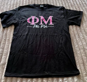 PHI MU SORORITY BLACK T-SHIRT-EXTRA LARGE-NWOT! - Picture 1 of 2