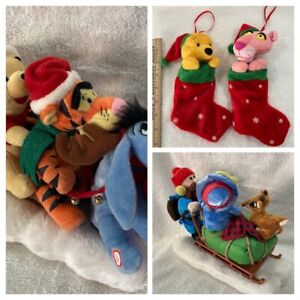 (2) Gemmy Musical/Animated Plush Christmas Decor & (2) Plush Christmas ornaments