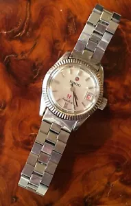 Reloj Rado Caballo Púrpura Automático Dama Esfera Plateada - Hecho en Suiza - Bisel Acanalado - Imagen 1 de 6