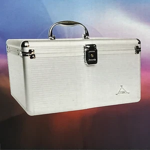 Aluminum DJ storage chest holds 200 CD DVD - flight case w numbered disc sleeves - Picture 1 of 8