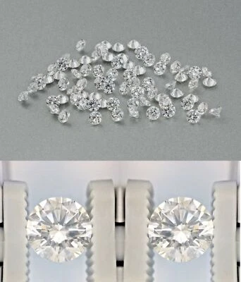 CVD Diamond 2.25mm Size 10Pc 0.50 Ct EGL Certfied Loose Lab Grown SI1-2 DEF - Image 1 of 4