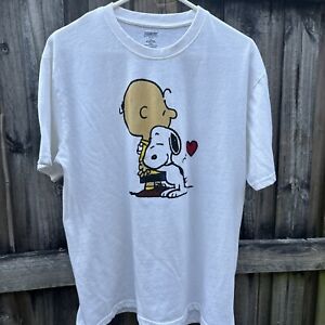 Peanuts Men's Officially Licensed Charlie Brown and Snoopy Love Tee T-Shirt XL