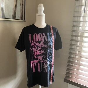 Camiseta De Colección Looney Tunes LG 90s Unisex Eso es Todo Pueblo Desteñido Rosa a Azul - Imagen 1 de 7