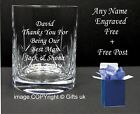 Personalised Large Whisky Glass Engraved 18th 21st 30th Birthday Free Gift Box