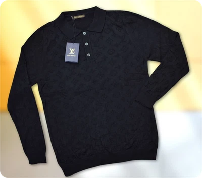 Camiseta para hombre manga larga ajustada talla M Louis Vuitton negra oscura pecho 18,9" Foto 1 de 4