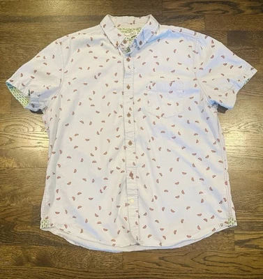 Sovereign Code Button Up Short Sleeve Collared Shirt Light Blue Watermelons XL - Image 1 of 4