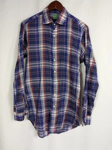 SID MASHBURN Plaid Button Long Sleeve Lightweight Shirt Mens Medium Cotton A005 - Picture 1 of 17