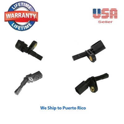 Set of 4 ABS Wheel Speed Sensor Front Rear Right & Left  Fit: Audi & Volkswagen - Image 1 of 4