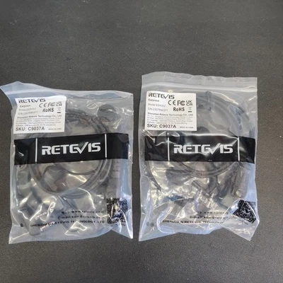 2 X Retevis Walkie Talkie  Earpiece - G Hook - Mic - Comp. Kenwood and Baofeng - Image 1 of 4