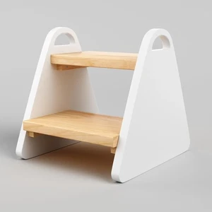Wooden Toddler Step Stool 2 Step Kids Stool w/ Handles for Bathroom & Kitchen - Picture 1 of 3
