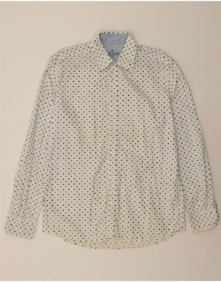 TOM TAILOR Mens Fitted Shirt XL White Spotted Cotton DN66 - Image 1 of 3