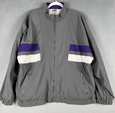 Puma Vintage 90s Color Block Windbreaker Jacket Multicolor Athletic Coat XL - Image 1 of 4