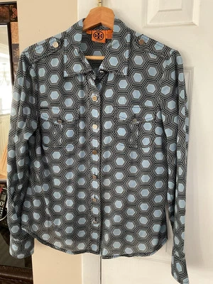 Tory Burch Print Blouse - Women Size 10 - Image 1 of 4