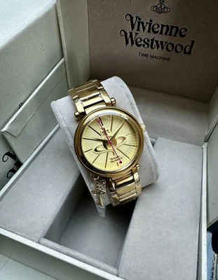 New Vivienne Westwood Ladies Kensington Gold 32mm Bracelet Watch VV006KGD - Image 1 of 4