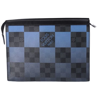 Bolso clutch Louis Vuitton Pochette Voyage MM gigante Damier grafito N60412 azul Foto 1 de 4