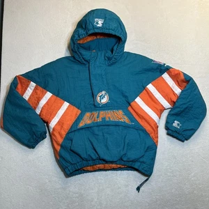 VTG 90s Miami Dolphins Starter Pro Line 1/4 Zip Jacket Sportswear NFL Large - Picture 1 of 24