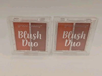Lot of 2- Groovi Beauty Blush Duo Palette Full Size 0.15 oz / 42g Free Shipping - Image 1 of 3