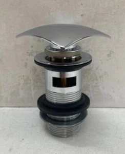 Square Top Chrome Sprung basin waste pop up slotted 34 IN STOCK - Picture 1 of 2