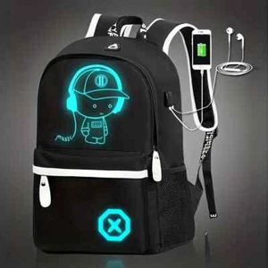 Boys Girls School Bag Oxford Waterproof Backpack Rucksack with USB Charging Port - Picture 1 of 9