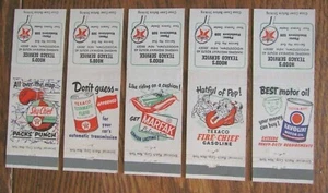 TEXACO GAS STATION MATCHBOOK SET OF 5: HOOD'S (WOODSTOWN NEW JERSEY) (1950s) F24 - Picture 1 of 2