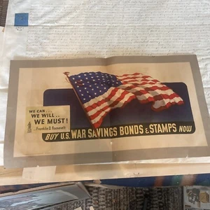 WW2 US 1942 Dated "We can... We Will... We Must!" Bonds Poster - Picture 1 of 7