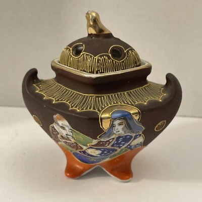 Olla de incienso Moriage japonesa vintage Satsuma The Immortals hecha en Japón Foto 1 de 4