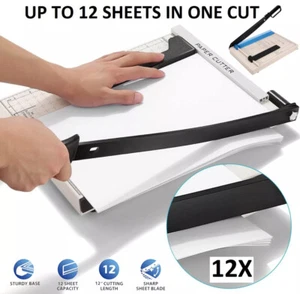 Paper Cutter,Paper Trimmer with Guard,12" Cut Length Guillotine Paper Cutter New - Picture 1 of 10