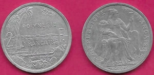 FRENCH POLYNESIA 2 FRANCS 2001 VF-XF WITH I.E.O.M,LIBERTY SEATED ON THRONE,FA - Picture 1 of 1