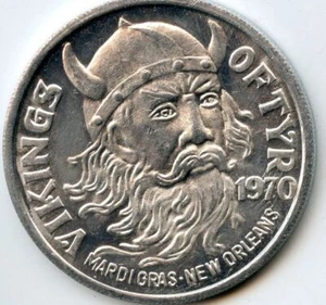 .Mardi Gras Doubloon Krewe of Vikings1972 Aluminum - Picture 1 of 2