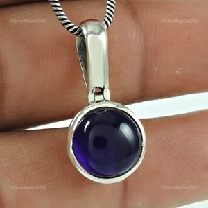 Amethyst Stein 925 Massiv Silber Geburtstag Krone Chakra Blende Neu Anhänger - Bild 1 von 5