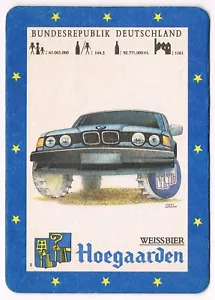 HOEGAARDEN - BMW autore: KARL MEERSMAN - BELGIO PROMO BEER COASTER CARTOLINA - Foto 1 di 1
