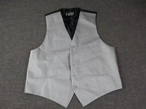 Tuxedo Formal Wear Vest Cardi Size Large L Silver tone - Picture 1 of 11