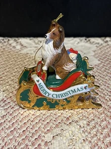 Danbury Mint Sheltie Christmas Ornament Santa's Helper 2005 - Bild 1 von 6
