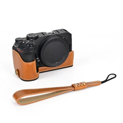 Media funda de cuero para cámara Nikon Z30 / Z50 / Z50 II empuñadura con correa Foto 1 de 2