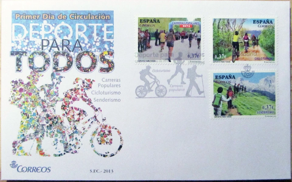  SOBRE 1º DIA CIRCULACION   " DEPORTES PARA TODOS " MADRID 2013 - Imagen 1 de 1