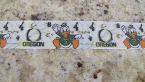 7/8" Oregon Ducks Grosgrain Ribbon - BTY - Picture 1 of 1