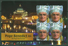 CLOSE OUT TUVALU POPE BENEDICT XVI 5th PAPAL ANNIVERSARY IMPERF SHEET I MINT NH