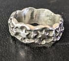 NATIVE AMERICAN HAND STAMPED STERLING SILVER RING SIZE 5 1/2  SIGNED MARC ANTIA