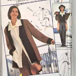 PATTERN Size 18-28 Colour Block JACKET PANT BLOUSE SHORT Burda 3673 UNCUT - Picture 1 of 8