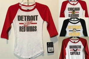 Nueva $23 NHL Niñas Camiseta Manga 3/4 Camiseta Niños Equipos de Hockey - Elige 1 - Imagen 1 de 43