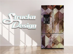 Shatter Diamond Colorful Abstract Fridge Freezer Wrap Side Door Vinyl Decal - Picture 1 of 1